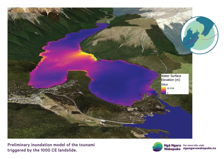 Preliminary inundation model of the tsunami triggered by the 1000 CE landslide
